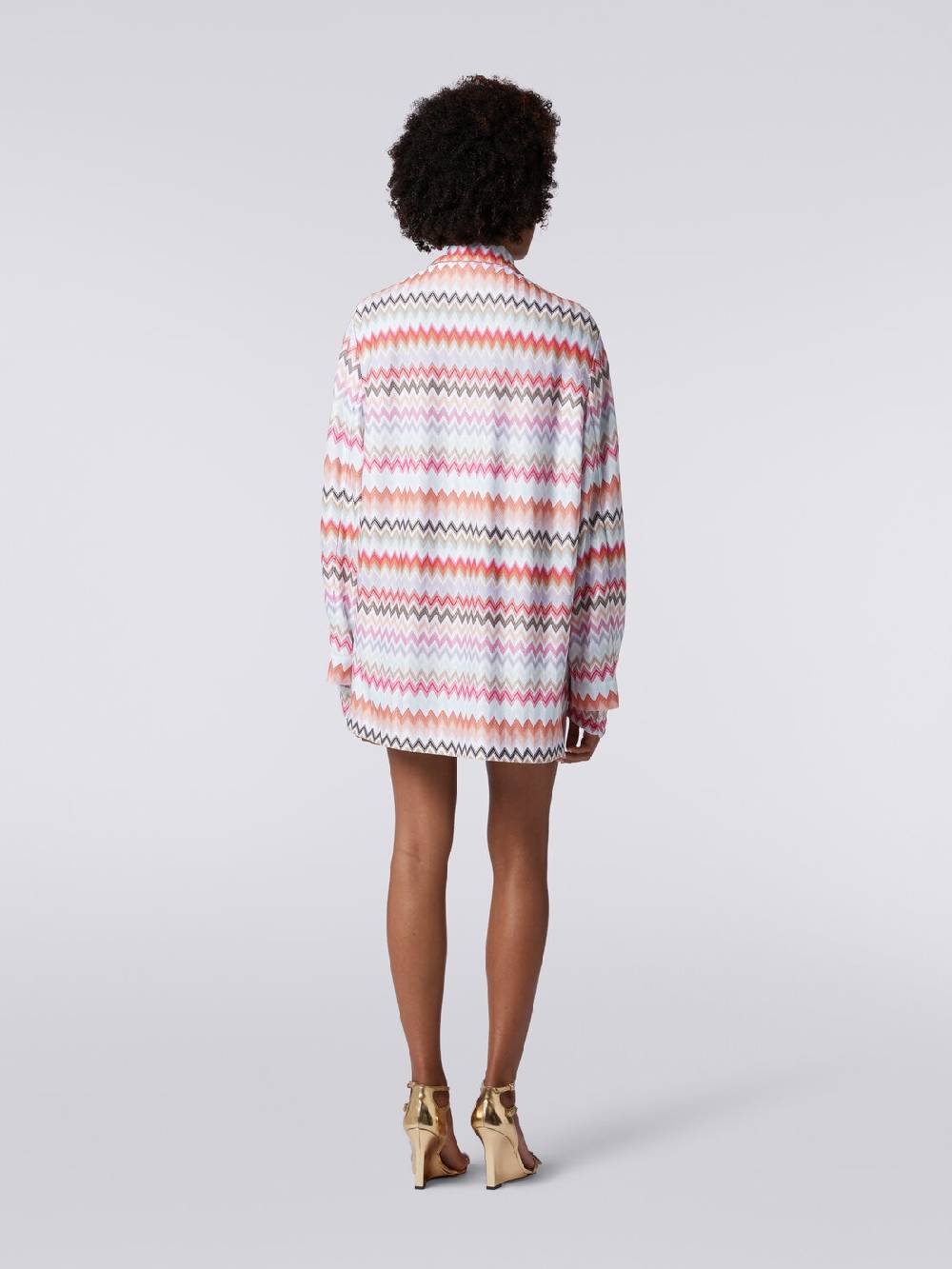 M Missoni Blazer doppiopetto in cotone e viscosa stampa zig zag Qualità Garantita