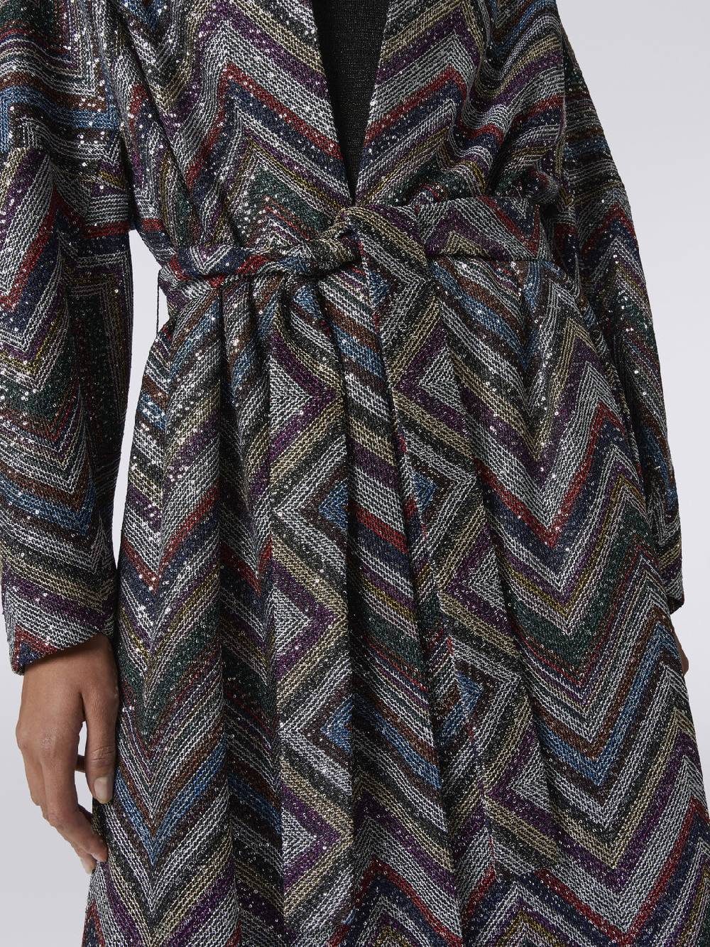 M Missoni Cappotto in misto viscosa chevron con paillettes Acquista Ora