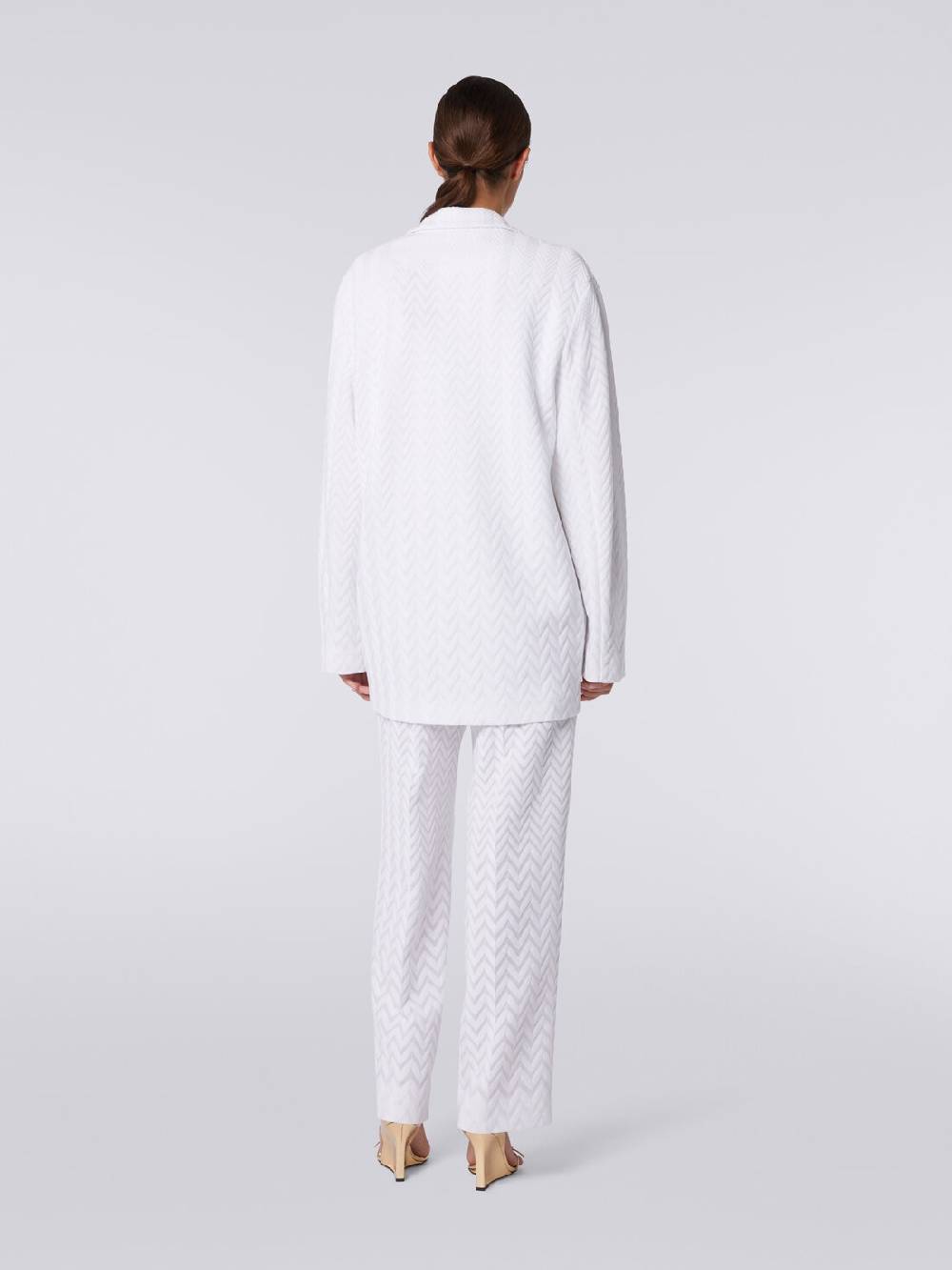 M Missoni Blazer doppiopetto in cotone e viscosa zig zag tonale Shopping Online