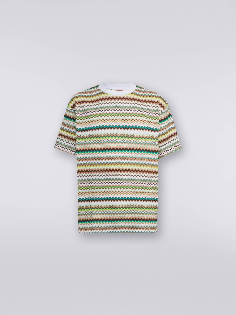 M Missoni T-shirt oversize in cotone con stampa zig zag Sconto