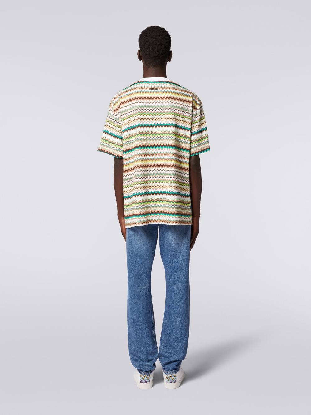 M Missoni T-shirt oversize in cotone con stampa zig zag Sconto