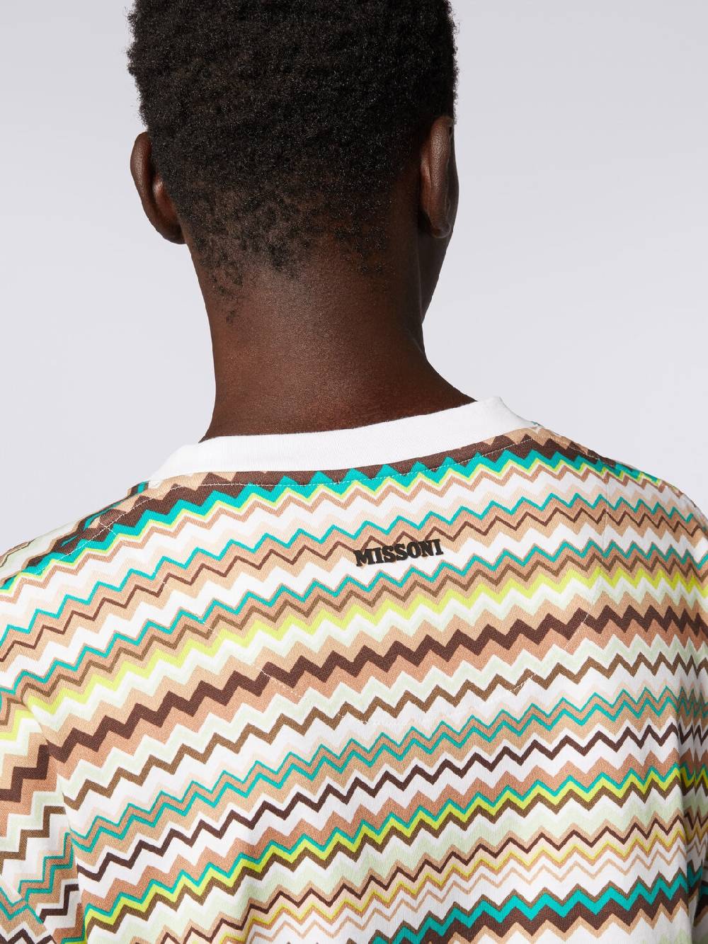 M Missoni T-shirt oversize in cotone con stampa zig zag Sconto