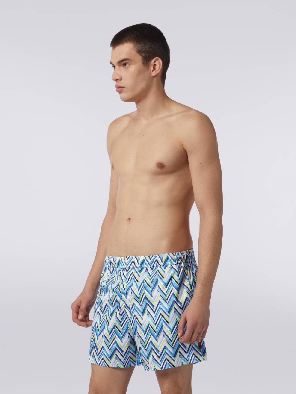 M Missoni Boxer mare con stampa zig zag effetto spennellate Offerta