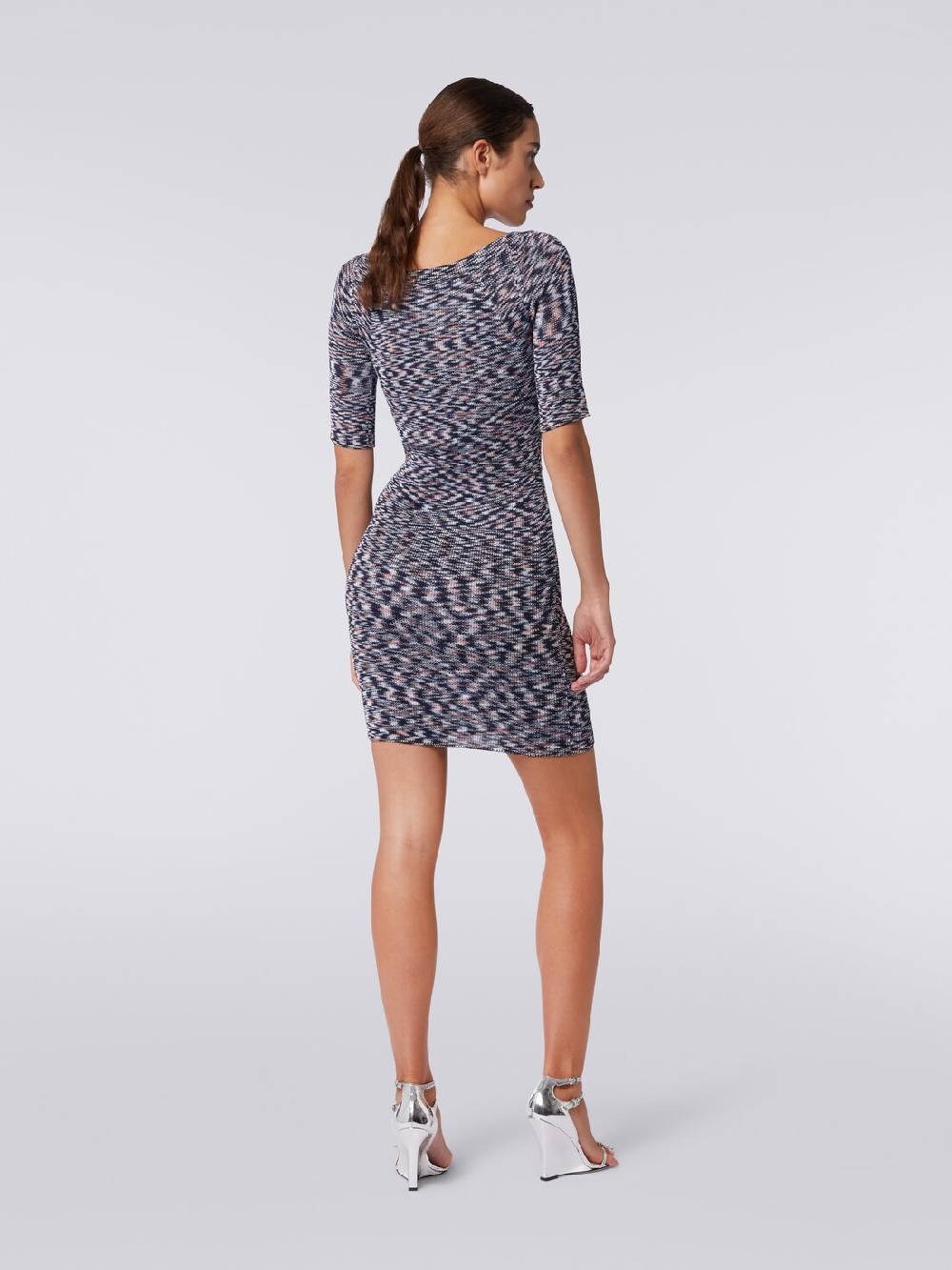 M Missoni Mini-abito a maniche corte in misto viscosa fiammata Vendite Flash