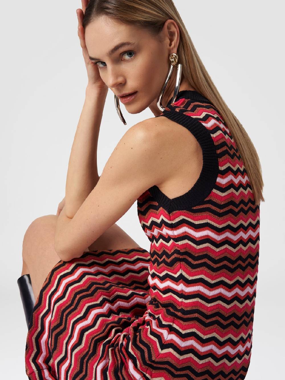 M Missoni Abito senza maniche in maglia zig zag Nuova