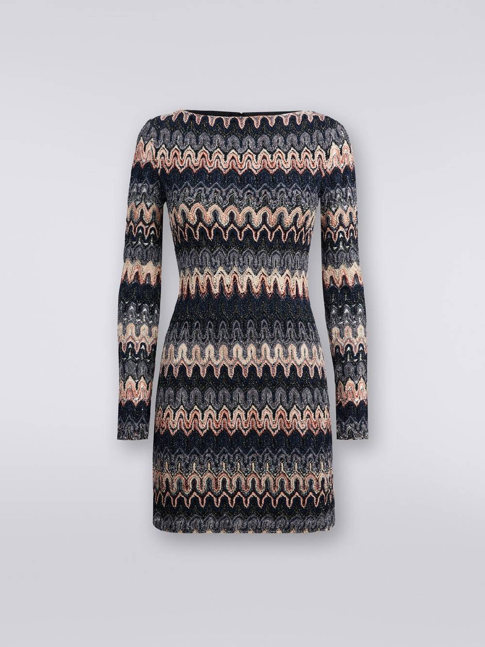 M Missoni Mini-abito a maniche lunghe in misto viscosa motivo a onde Moda