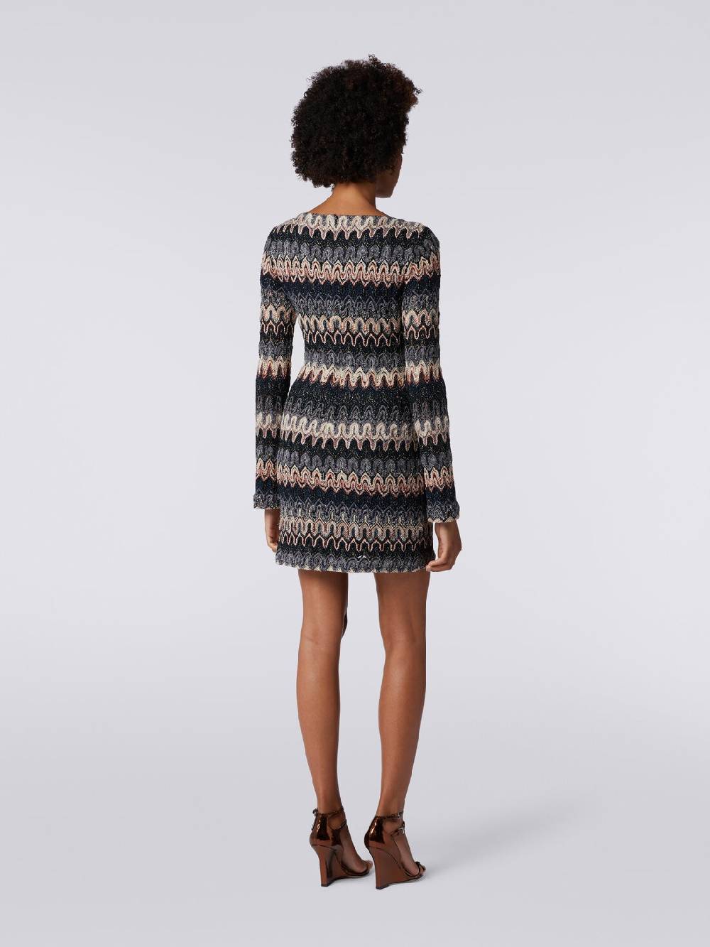M Missoni Mini-abito a maniche lunghe in misto viscosa motivo a onde Moda