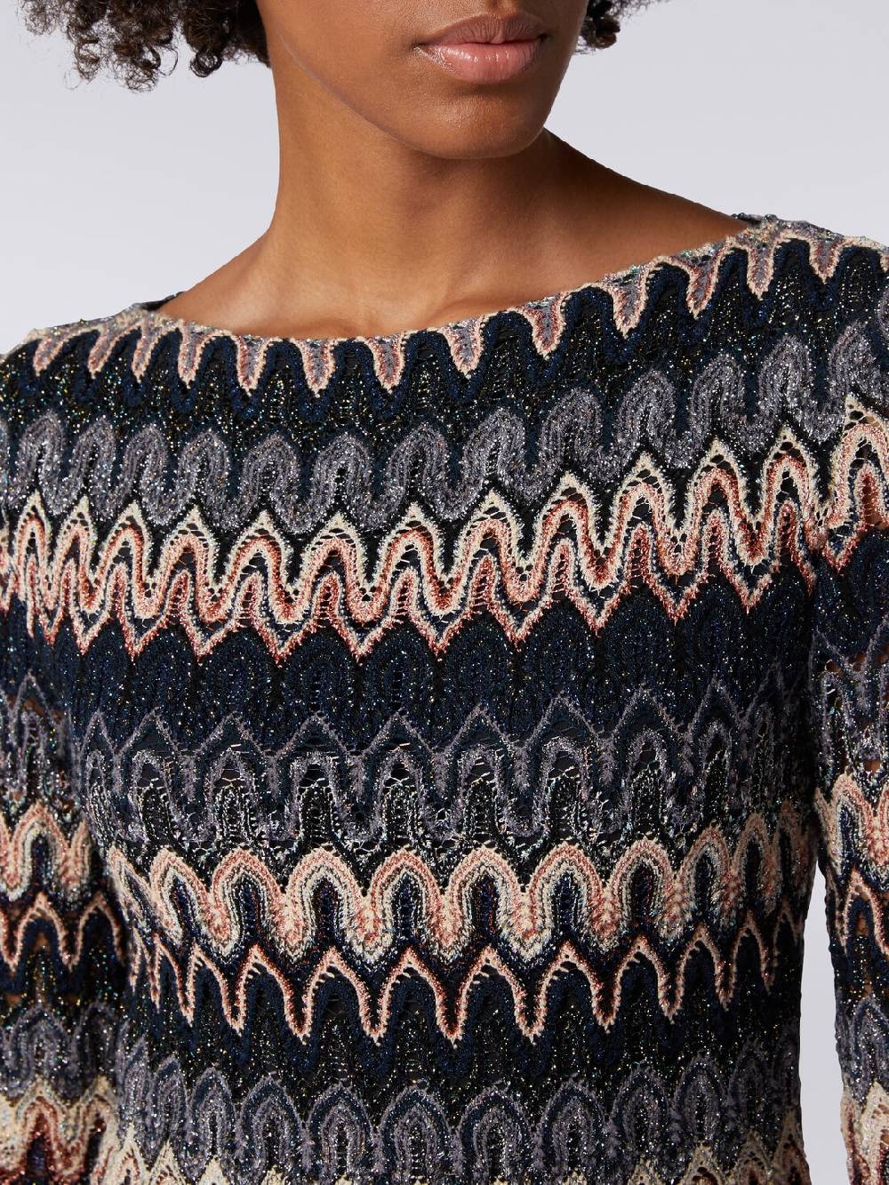 M Missoni Mini-abito a maniche lunghe in misto viscosa motivo a onde Moda