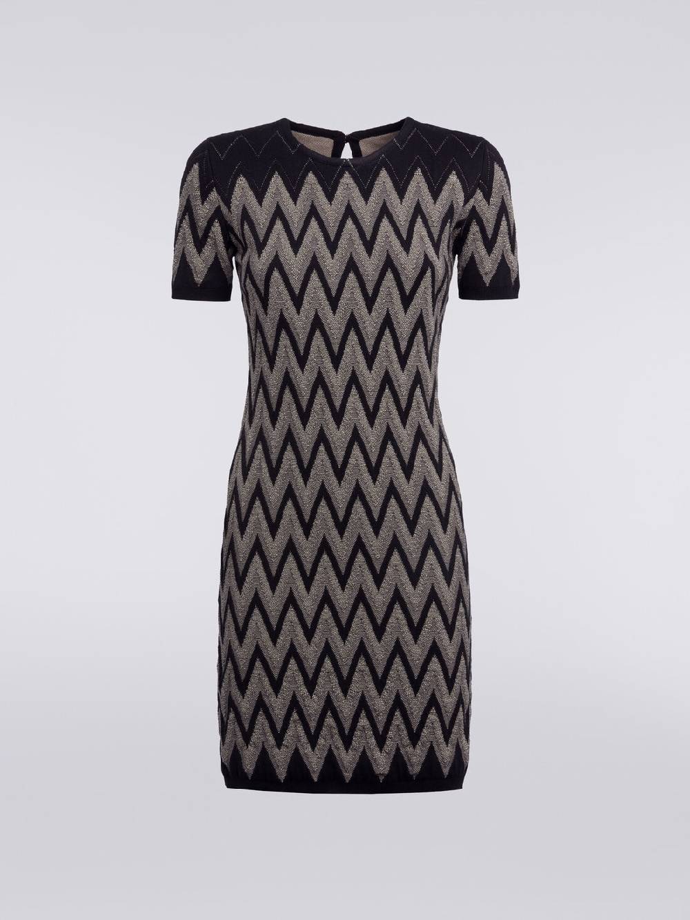 M Missoni Abito girocollo in cotone chevron con lurex Italy