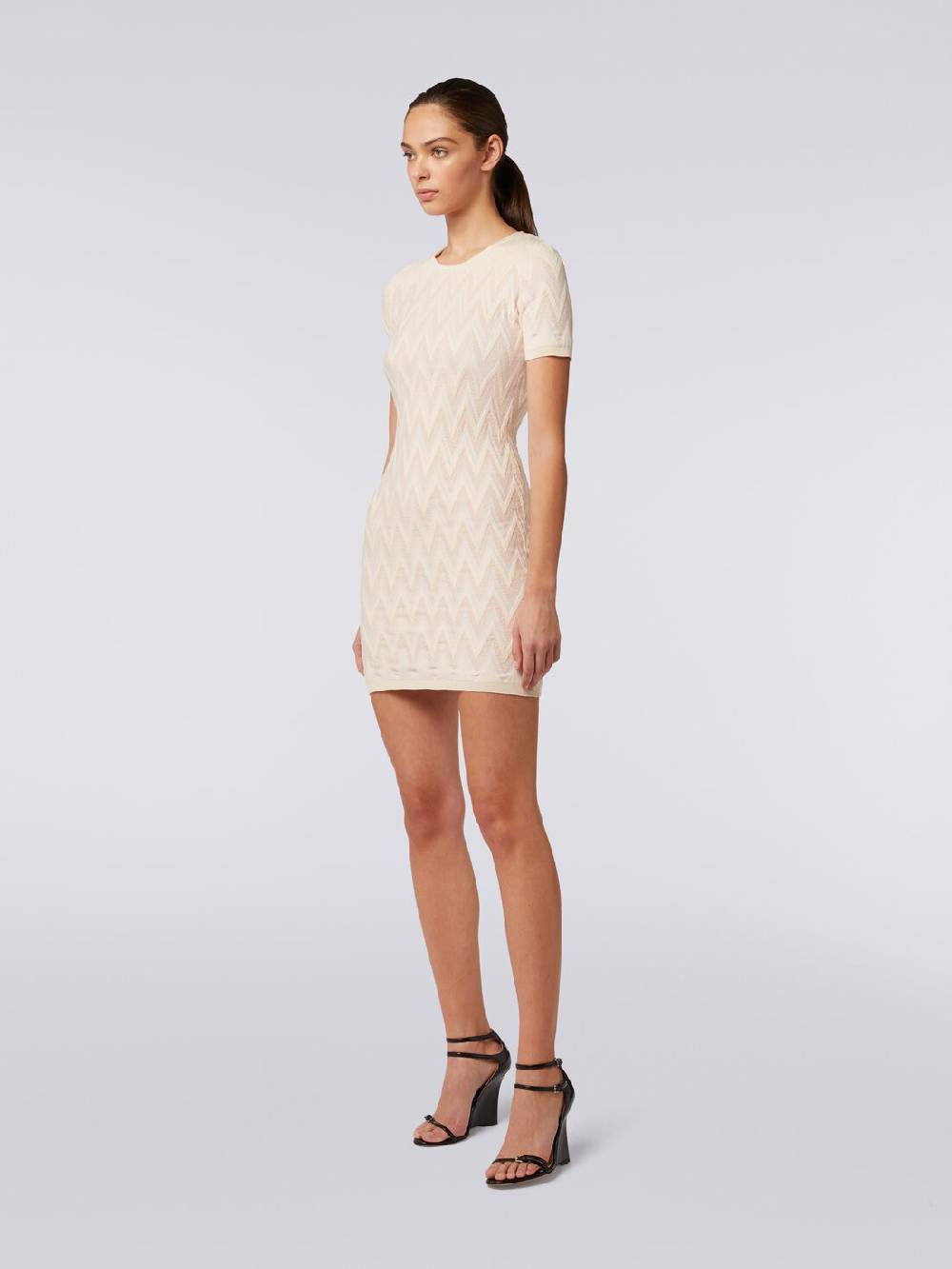 M Missoni Abito girocollo in cotone chevron con lurex Italia