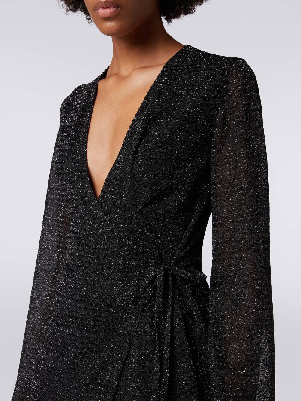 M Missoni Abito lungo con scollatura a V in viscosa lamé 2025
