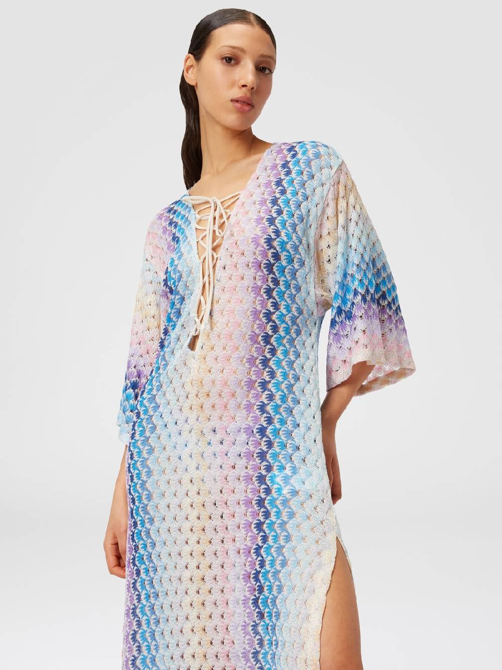 M Missoni Caftano copricostume lungo effetto pizzo dégradé con lurex Qualità