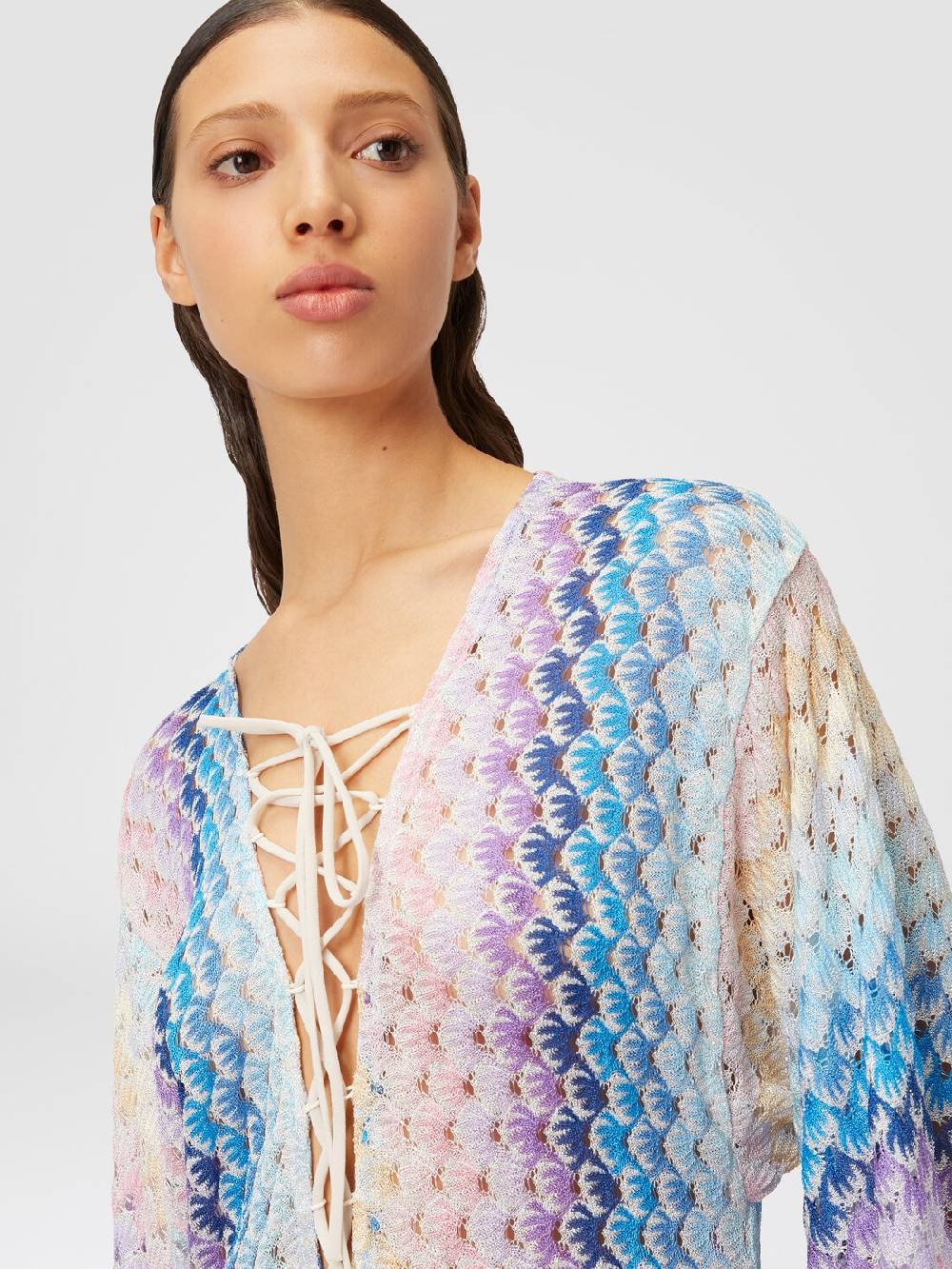 M Missoni Caftano copricostume lungo effetto pizzo dégradé con lurex Qualità