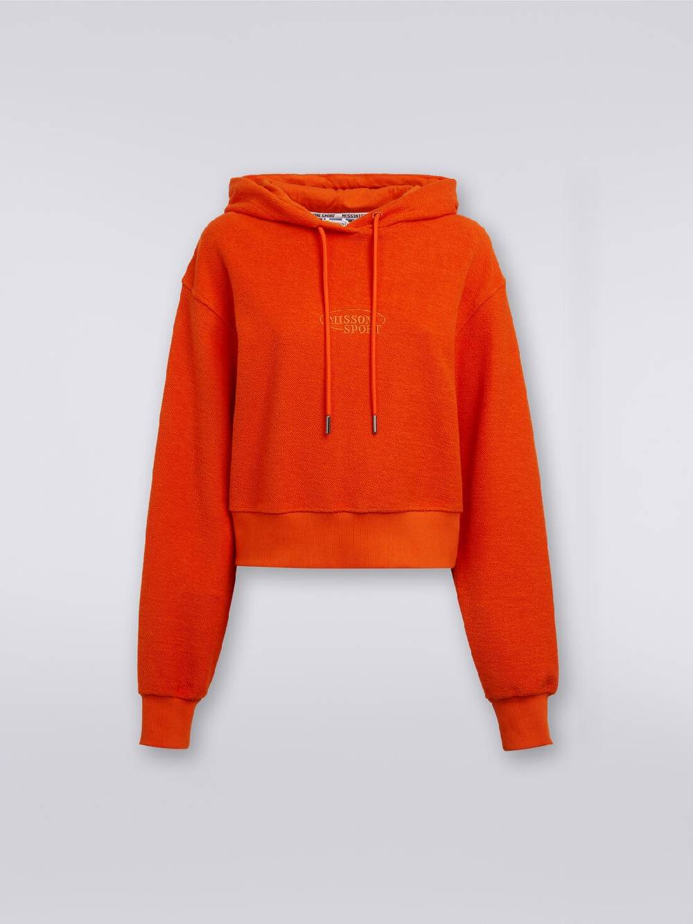 M Missoni Felpa garzata crop con cappuccio e logo Pezzi Unici