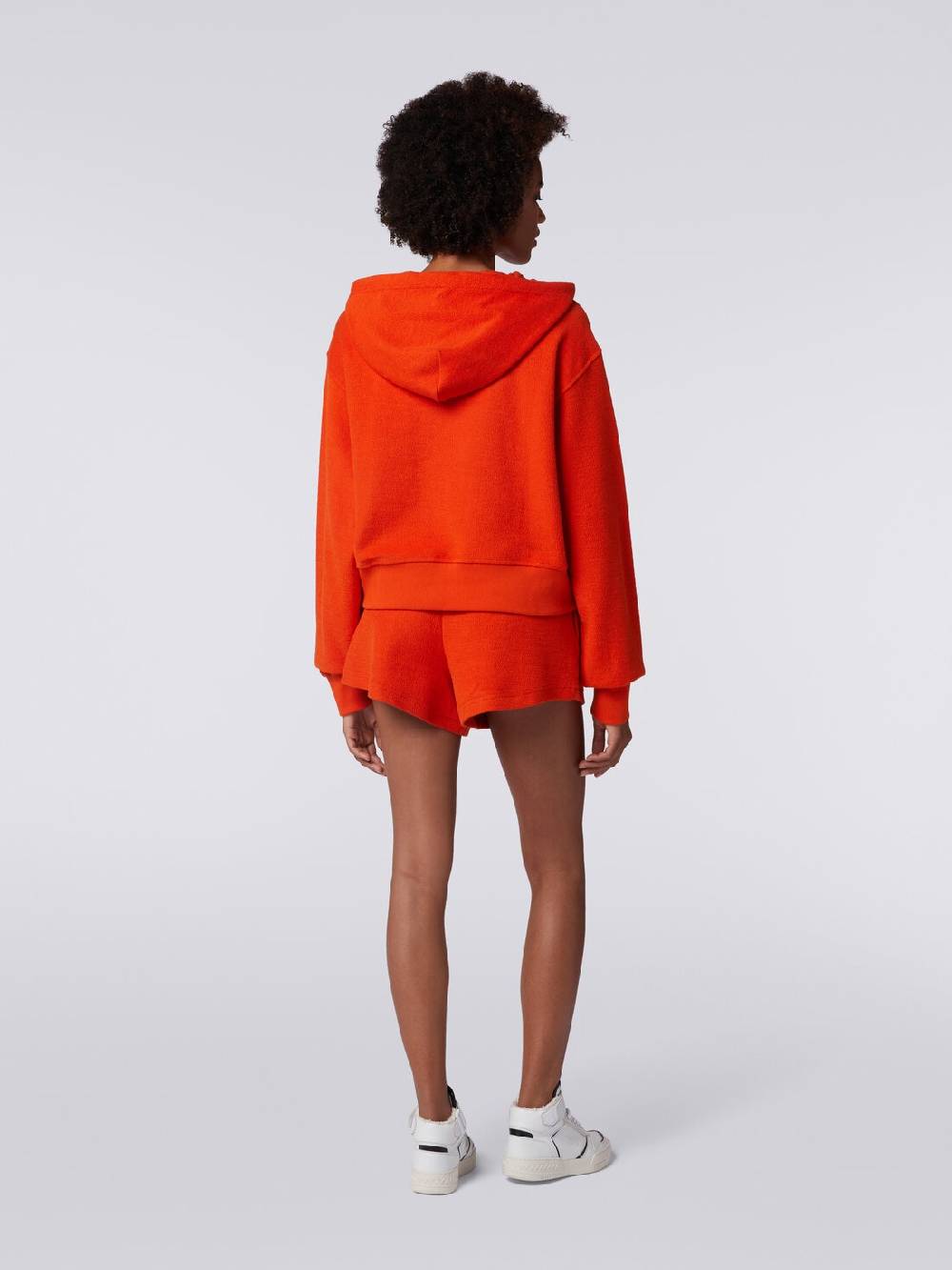 M Missoni Felpa garzata crop con cappuccio e logo Pezzi Unici