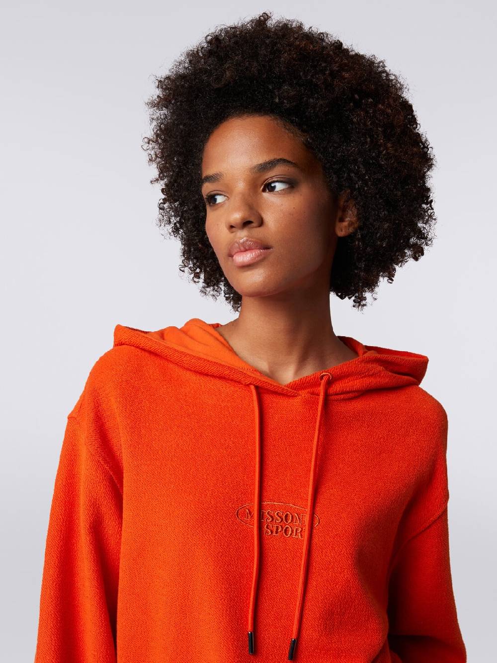 M Missoni Felpa garzata crop con cappuccio e logo Pezzi Unici