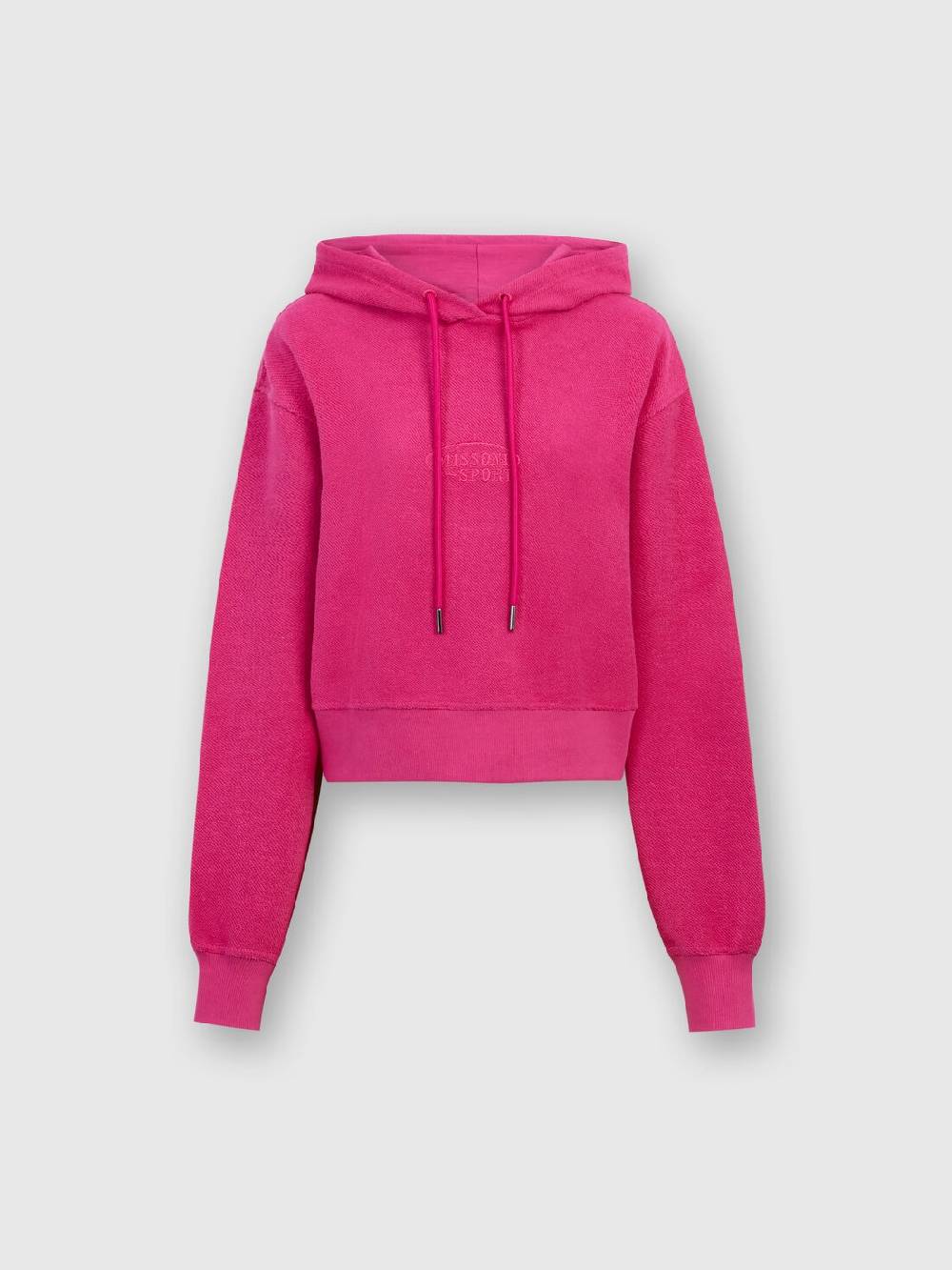 M Missoni Felpa garzata crop con cappuccio e logo Qualità Garantita