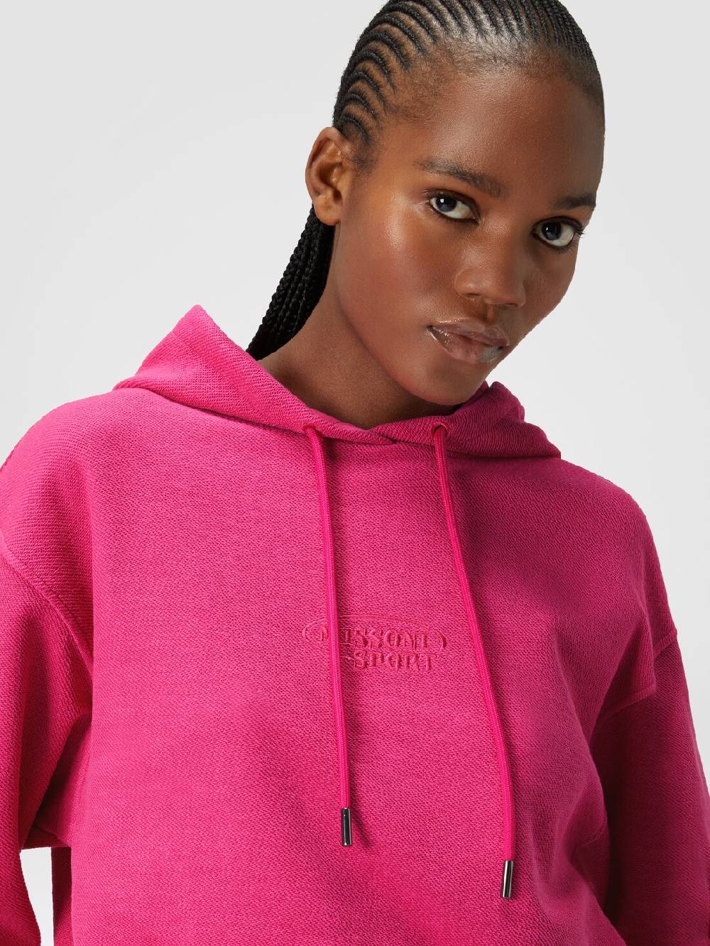 M Missoni Felpa garzata crop con cappuccio e logo Qualità Garantita
