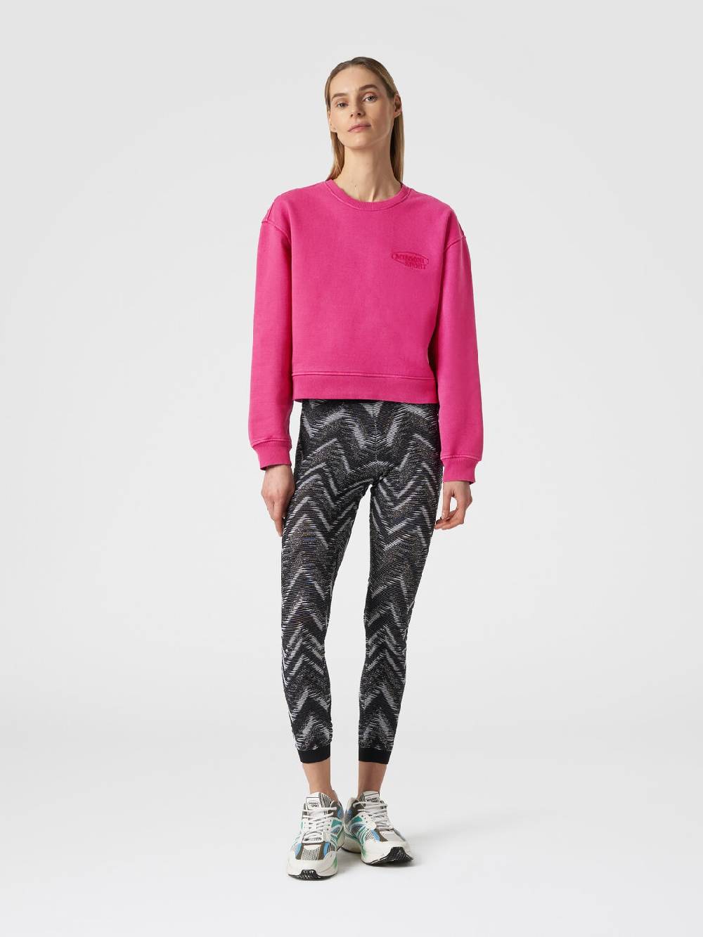 M Missoni Felpa girocollo in cotone con logo Negozi Online