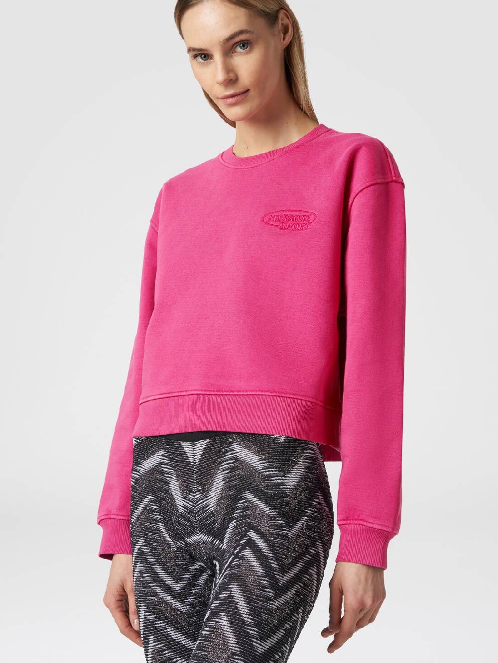 M Missoni Felpa girocollo in cotone con logo Negozi Online