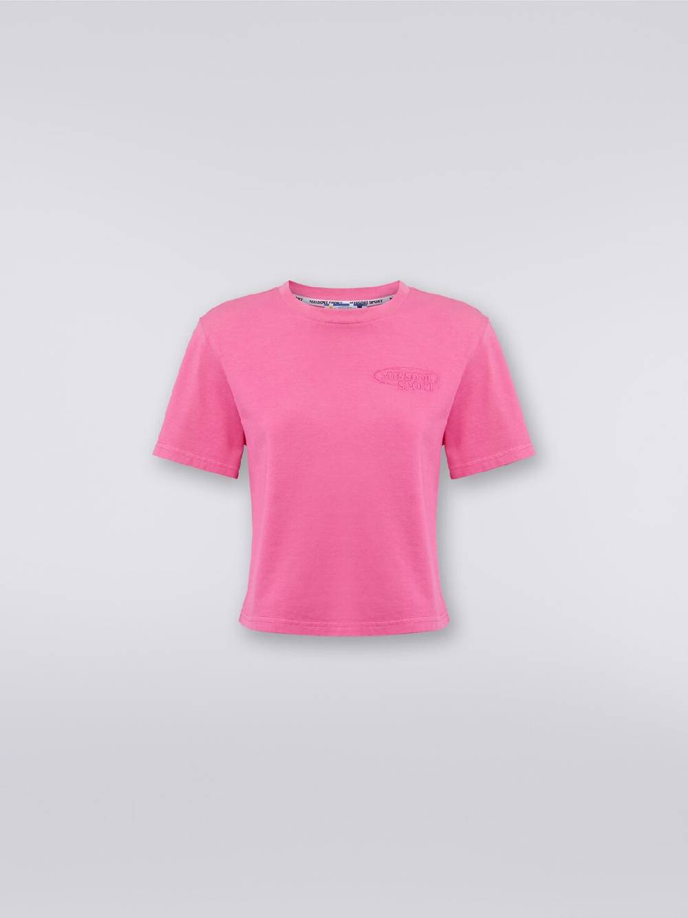 M Missoni T-shirt girocollo crop in cotone con logo Acquista Ora