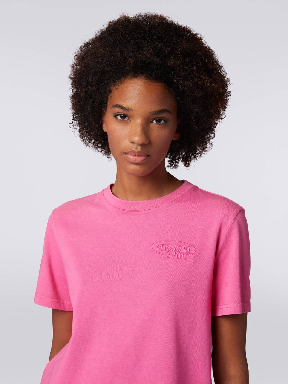 M Missoni T-shirt girocollo crop in cotone con logo Acquista Ora