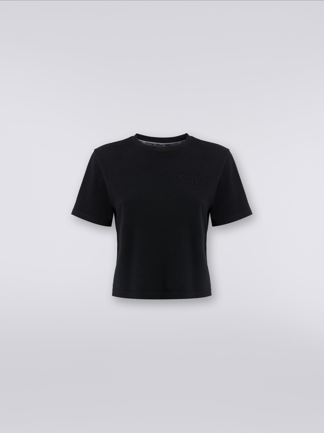 M Missoni T-shirt girocollo crop in cotone con logo Shopping Online
