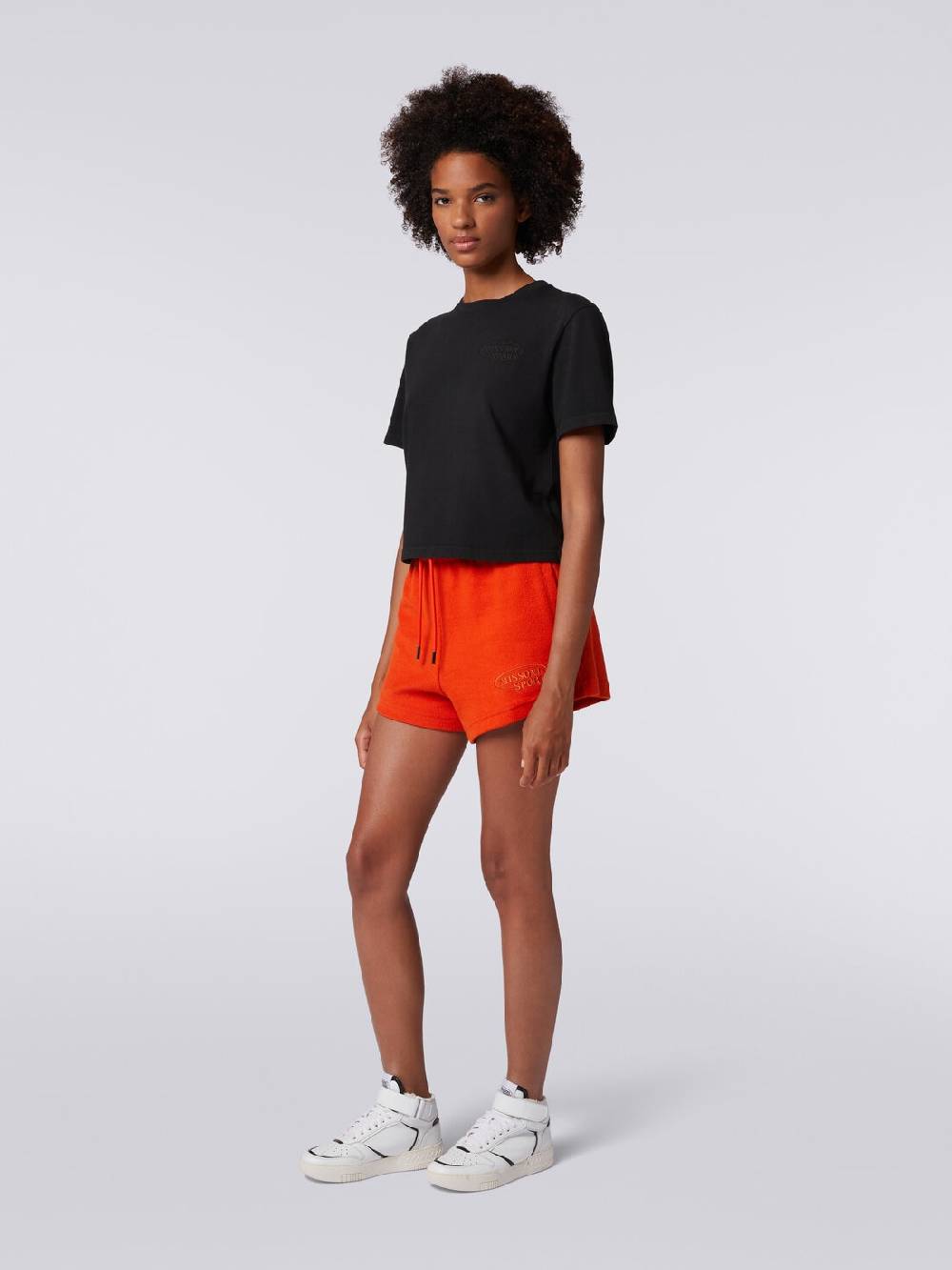 M Missoni T-shirt girocollo crop in cotone con logo Shopping Online