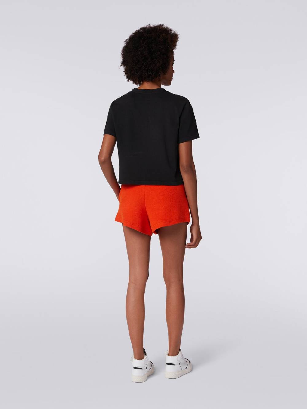 M Missoni T-shirt girocollo crop in cotone con logo Shopping Online