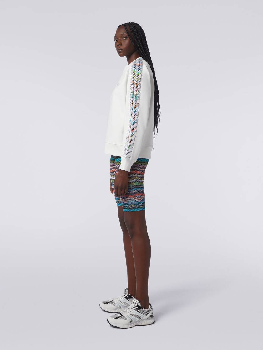 M Missoni Felpa girocollo con logo e dettagli in maglia Prezzo Ridotto