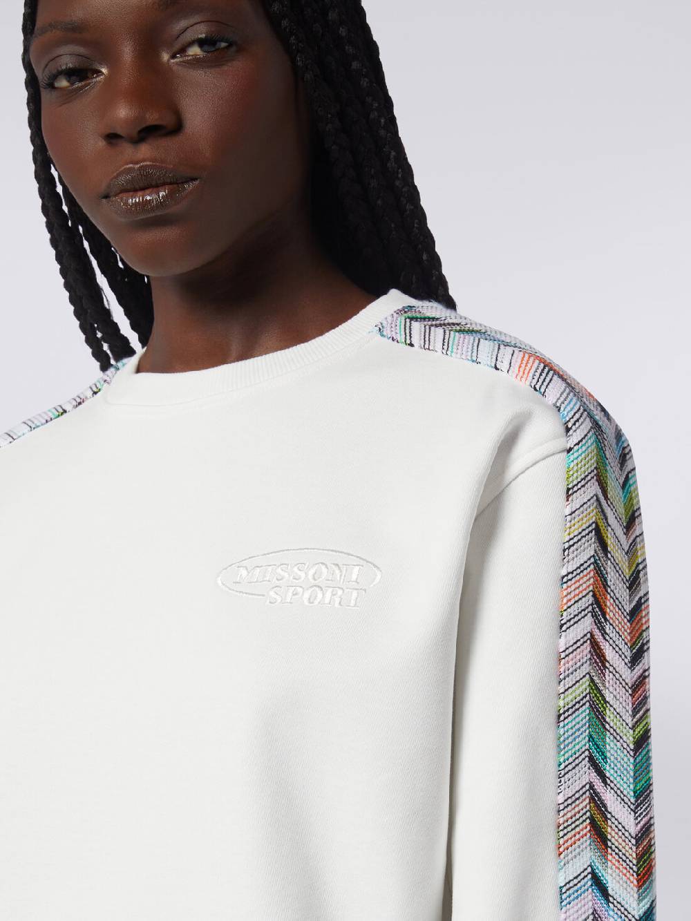 M Missoni Felpa girocollo con logo e dettagli in maglia Prezzo Ridotto
