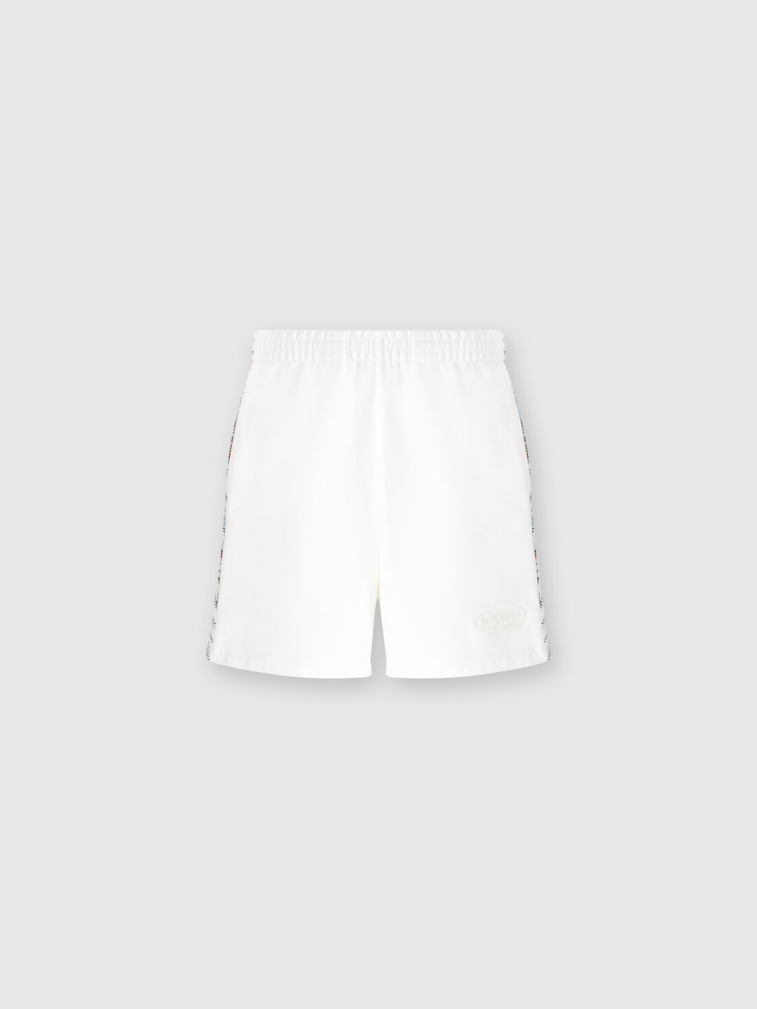 M Missoni Shorts in felpa di cotone con logo e bande laterali in maglia Sottocosto
