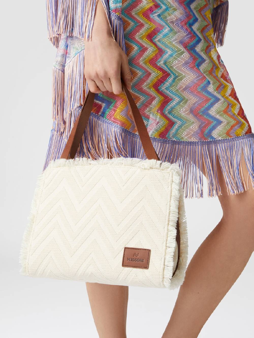 M Missoni Tote bag in misto cotone chevron Convenienza