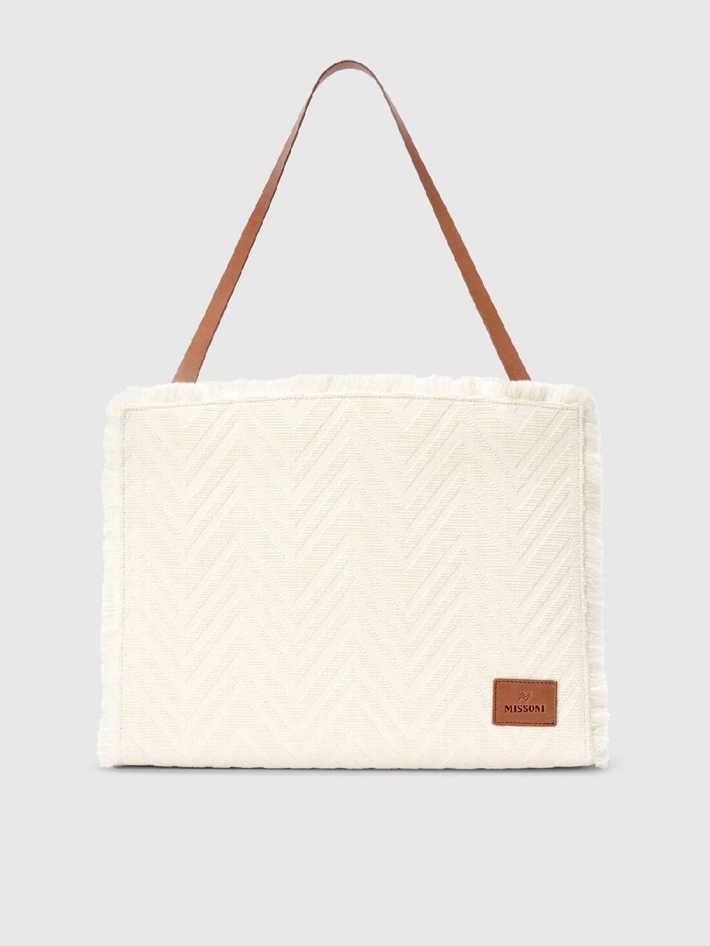 M Missoni Tote bag in misto cotone con motivo chevron Presa