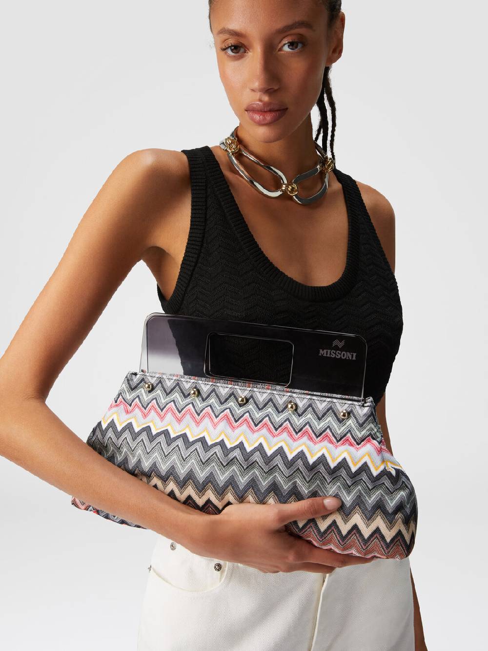 M Missoni Pouch in misto cotone Sconto