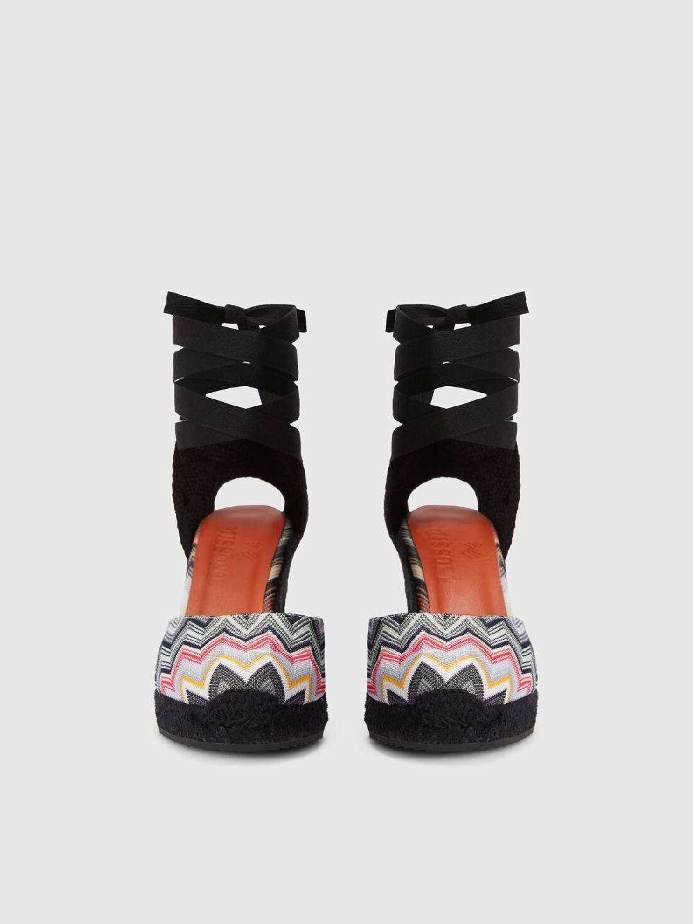 M Missoni Espadrilles con tomaia in tessuto chevron e zeppa Offerte
