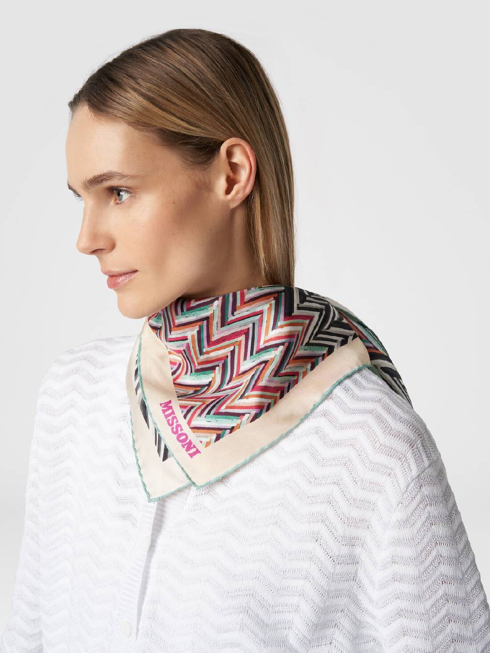 M Missoni Foulard in seta con multilavorazione 50% di sconto con spedizione gratuita