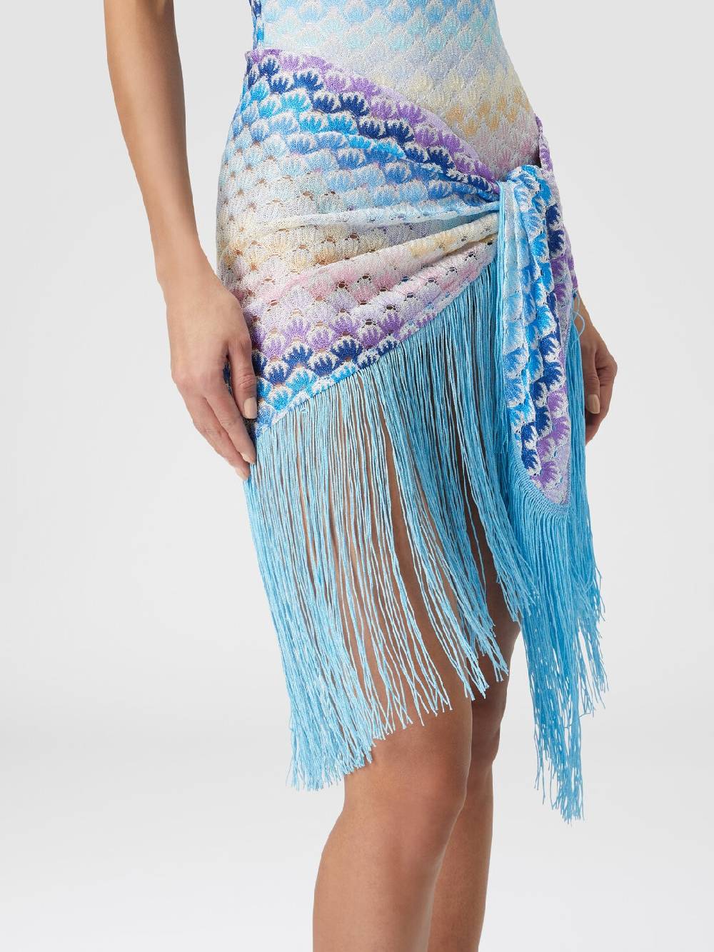 M Missoni Pareo in viscosa lamé con frange Officina