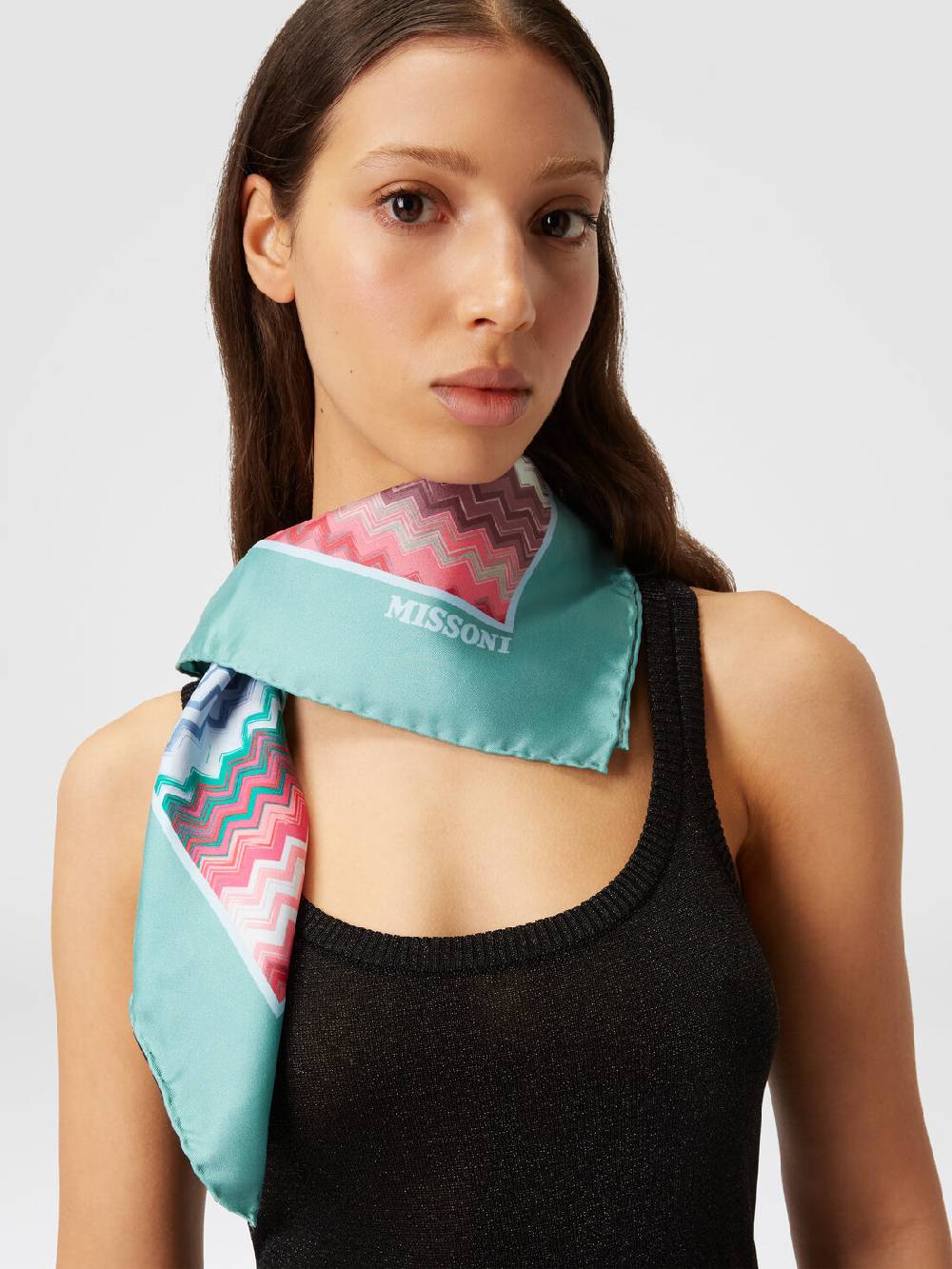 M Missoni Foulard in seta con motivo zig zag Limitato a 3 giorni