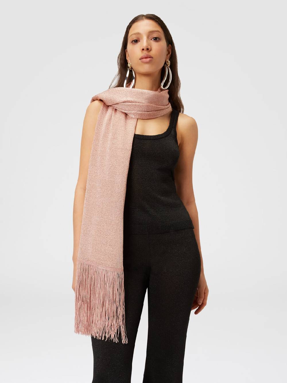 M Missoni Stola in maglia di viscosa e nylon con frange Esporta salva