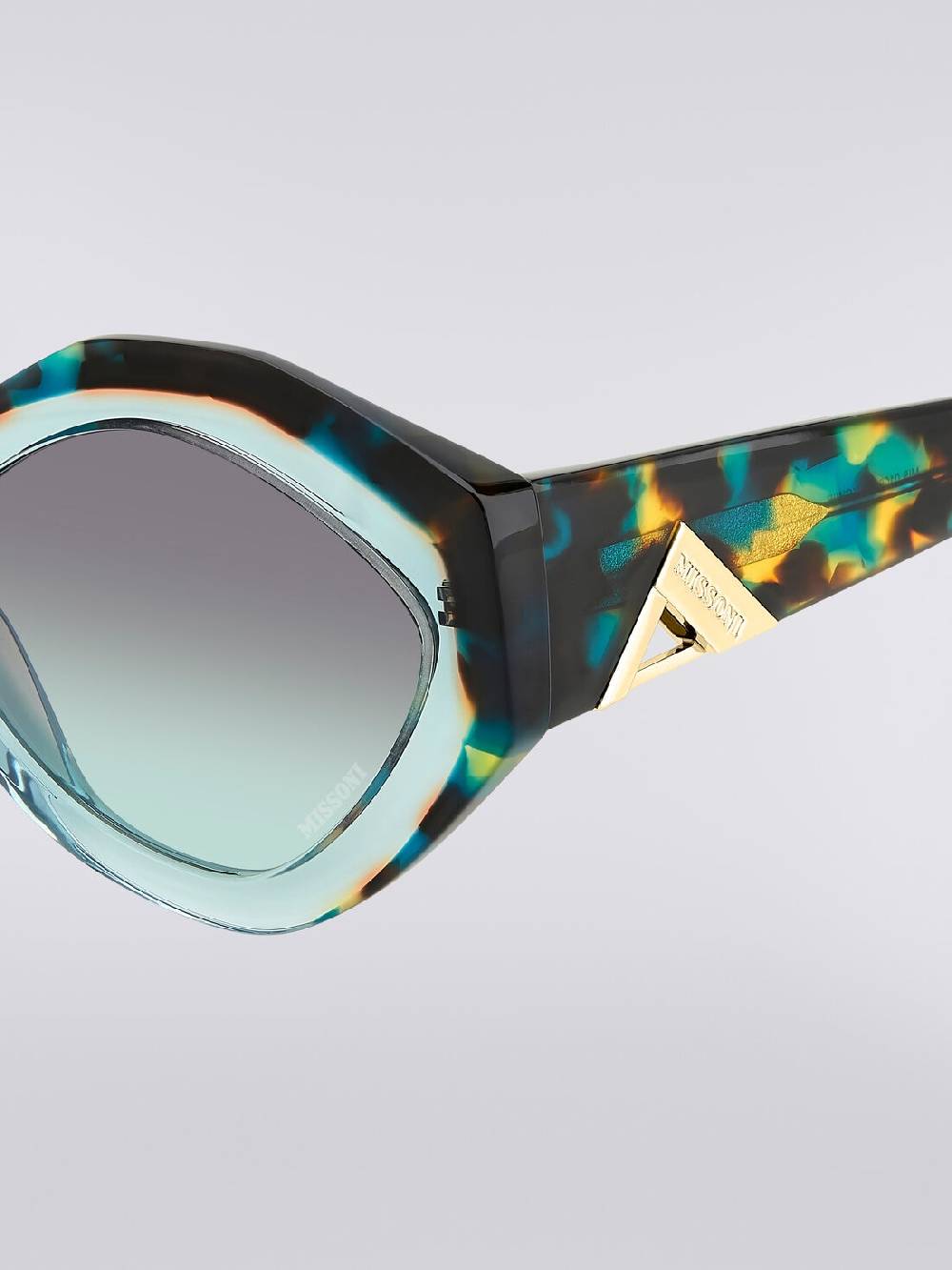 M Missoni Occhiali da sole con montatura ovale e applicazione logo in metallo Italy