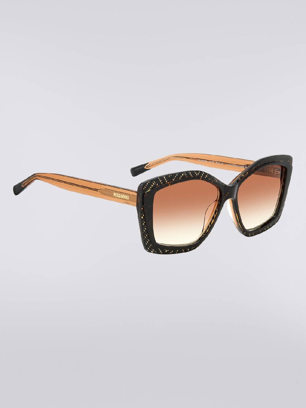 M Missoni Occhiali da sole con montatura geometrica e inserti in tessuto In Linea