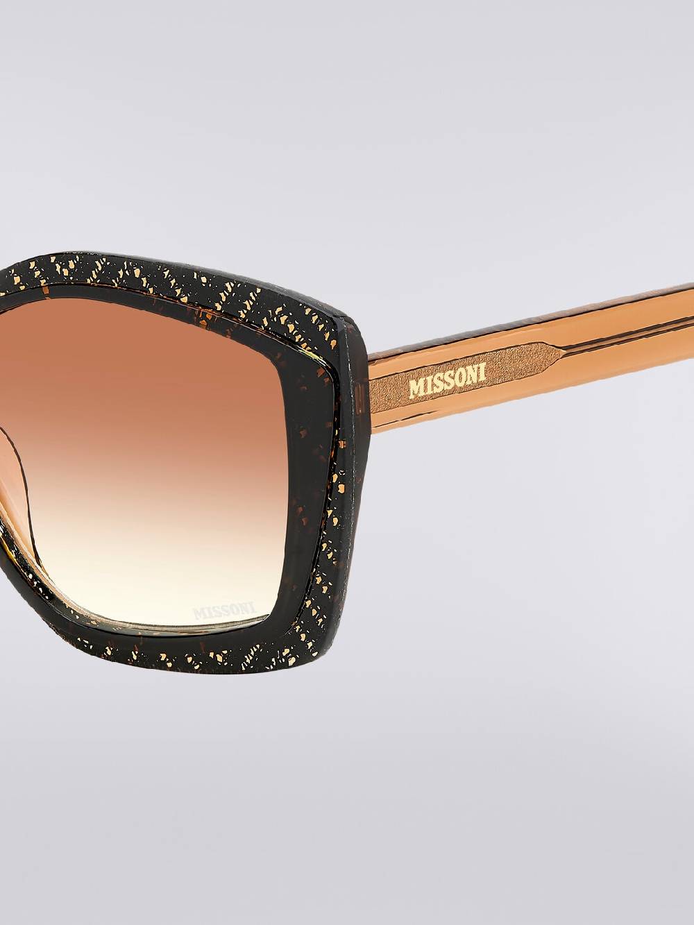 M Missoni Occhiali da sole con montatura geometrica e inserti in tessuto In Linea