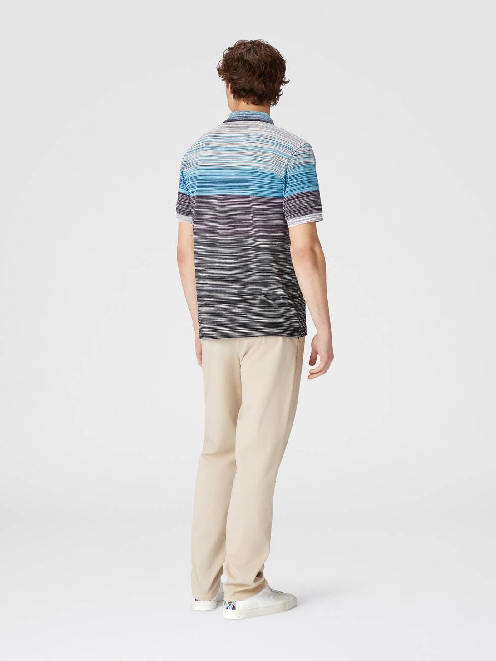 M Missoni Polo in piquet di cotone fiammato Presa
