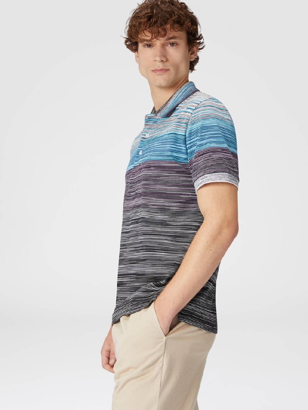 M Missoni Polo in piquet di cotone fiammato Presa