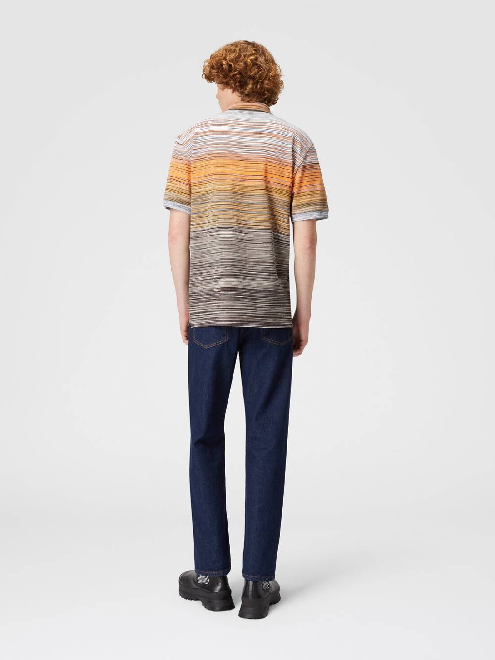 M Missoni Polo in piquet di cotone fiammato Sconto