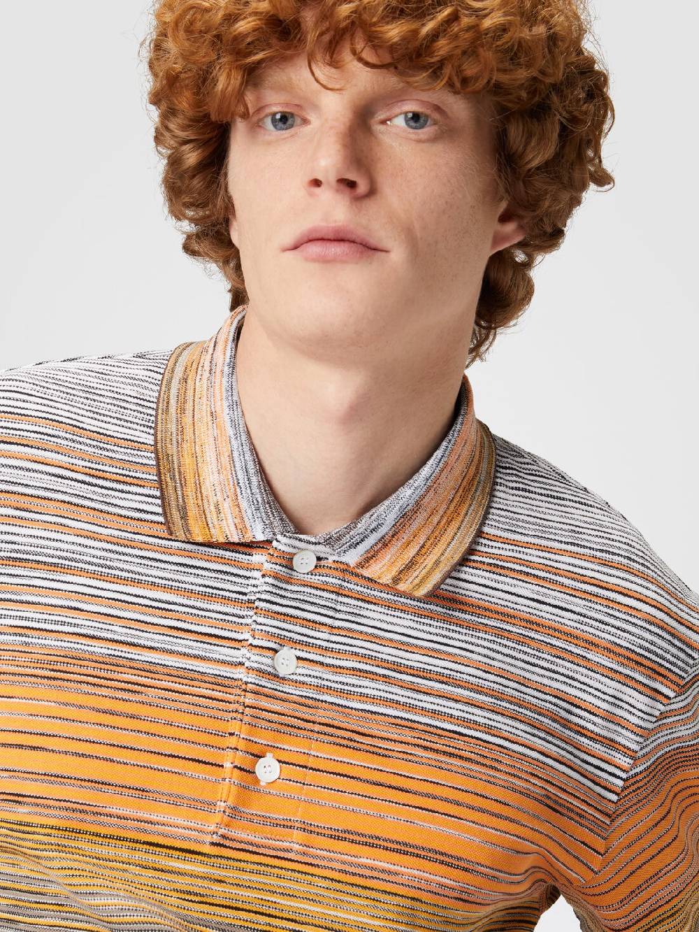 M Missoni Polo in piquet di cotone fiammato Sconto