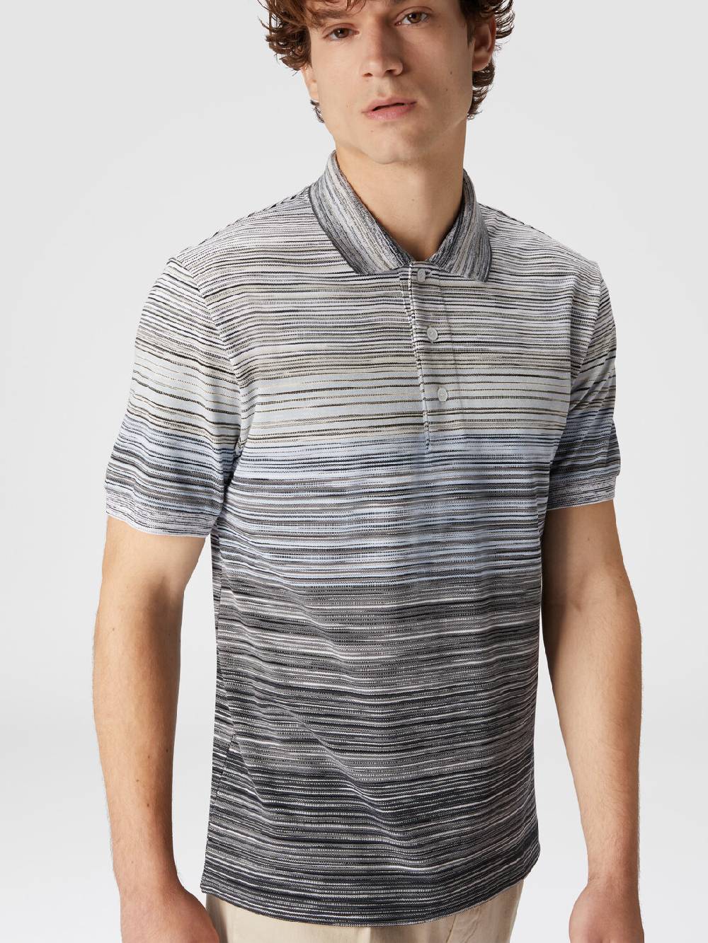 M Missoni Polo in piquet di cotone fiammato Offerta