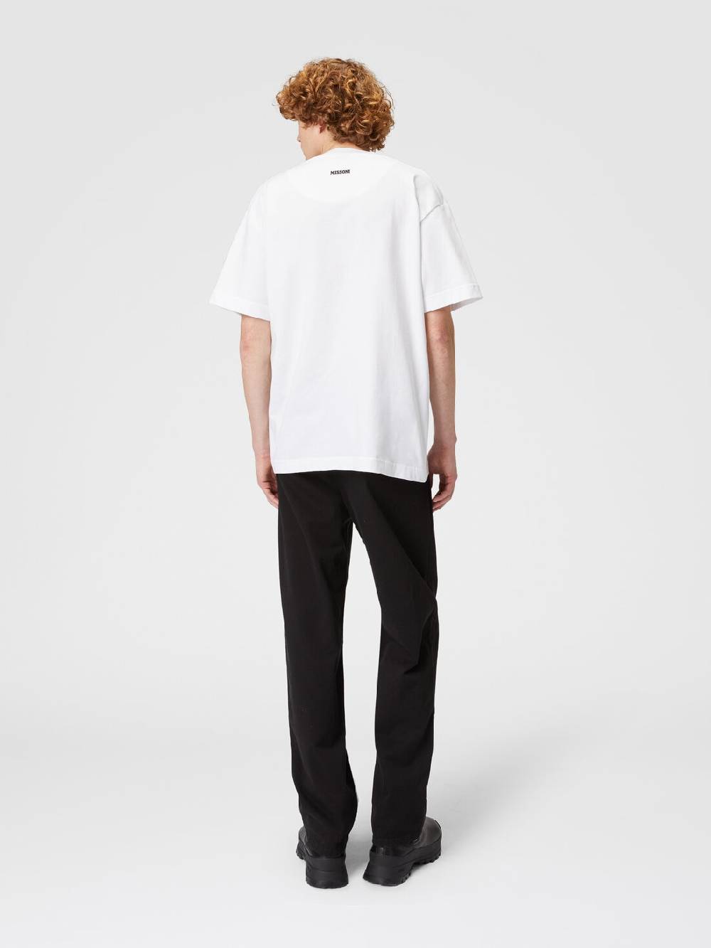 M Missoni T-shirt in jersey di cotone con ricamo zig zag Economico