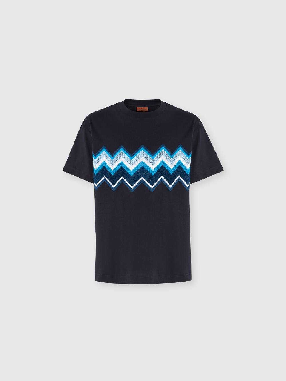 M Missoni T-shirt in jersey di cotone con ricamo zig zag Online